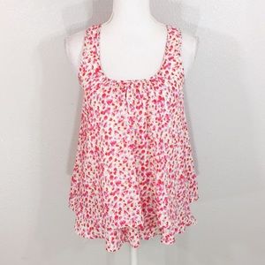Francesca's light and floral sleeveless tiered top